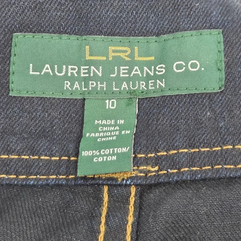 Ralph Lauren Maritime Jeans Womens Size 10 Wide Leg Blue Nautical Coastal Navy